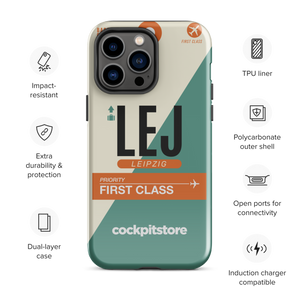 LEJ - Leipzig iPhone Tough Case mit Flughafencode