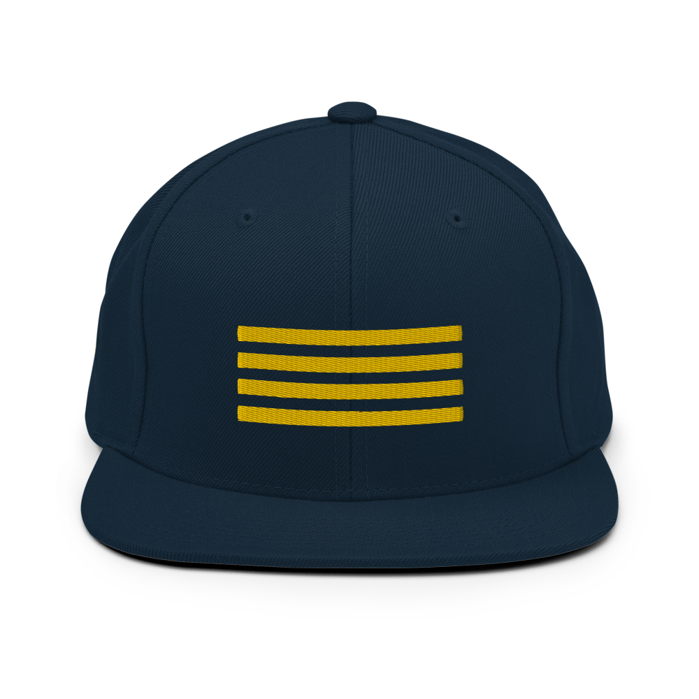 Bestickte Snapback navy Kappe Flugkapitän - Captains Cap