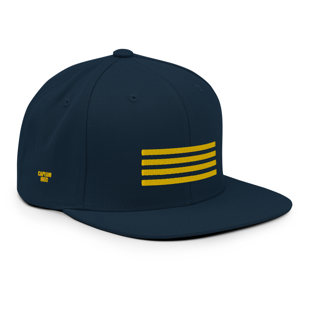 Bestickte Snapback navy Kappe Flugkapitän - Captains Cap