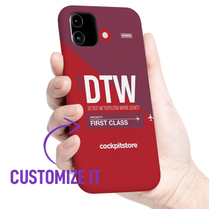DTW - Detroit iPhone Tough Case mit Flughafencode