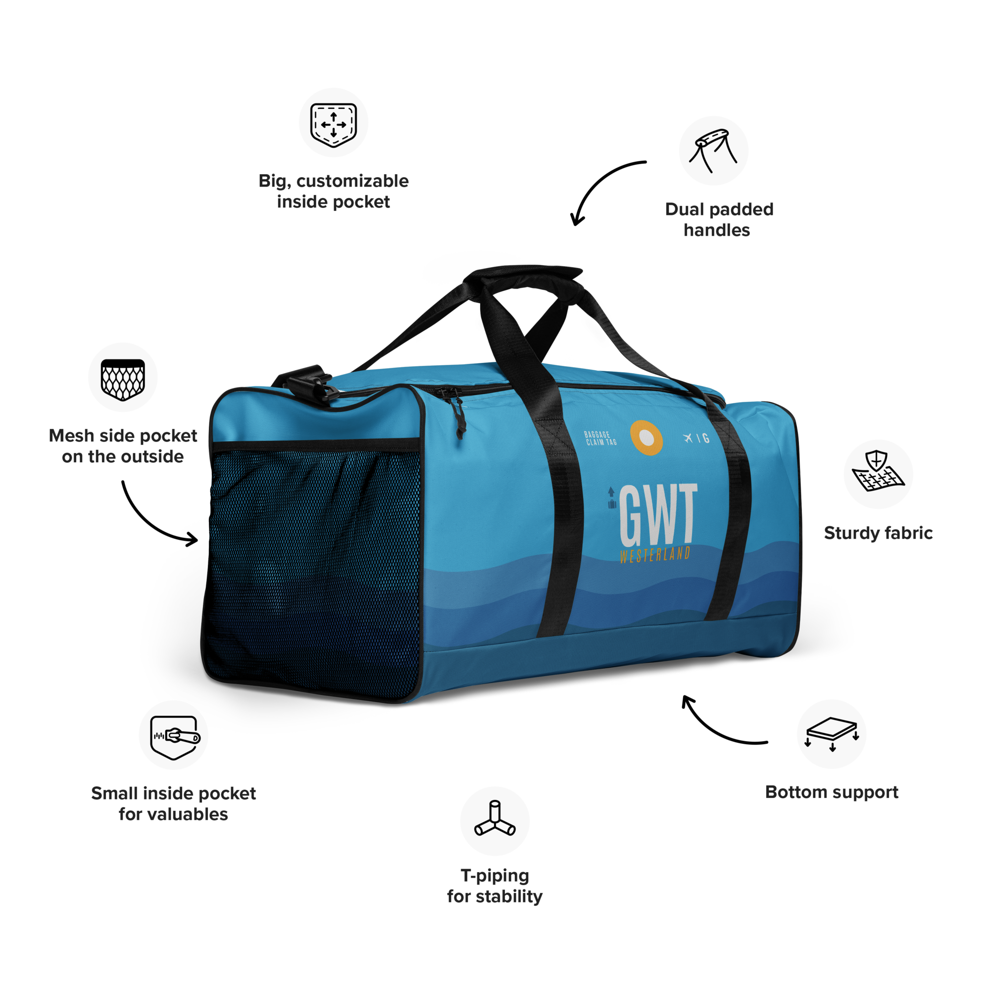 GWT - Sylt Weekender Tasche Flughafencode