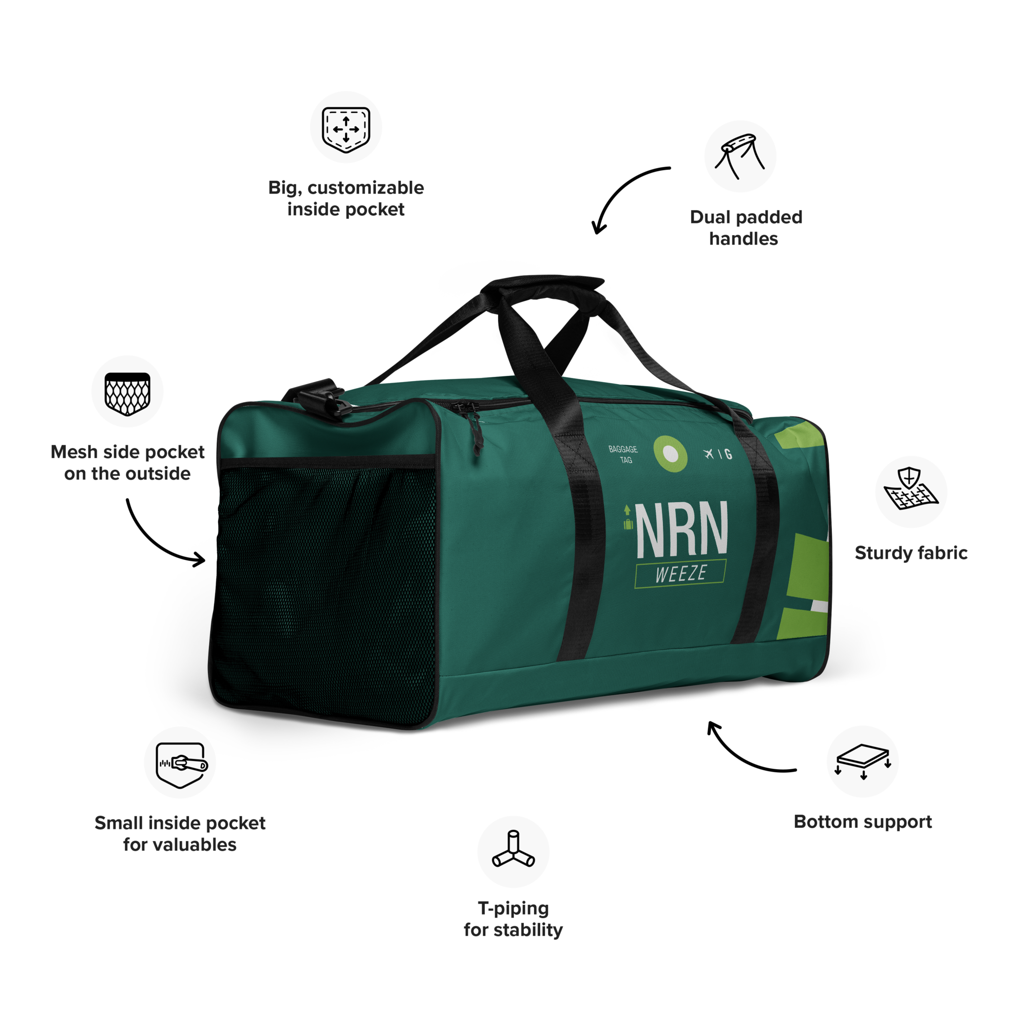 NRN - Weeze Weekender Tasche Flughafencode