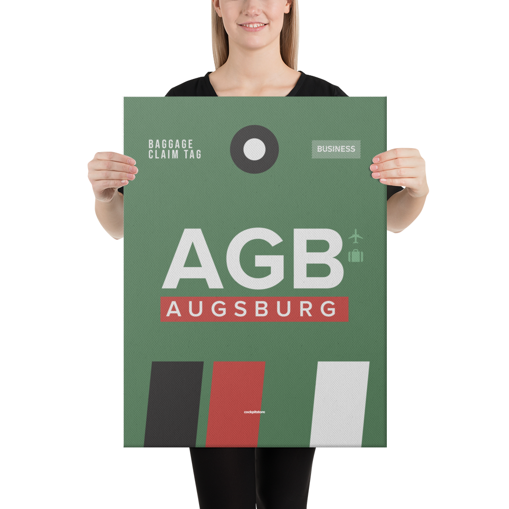 Leinwanddruck AGB - Augsburg Flughafen Code
