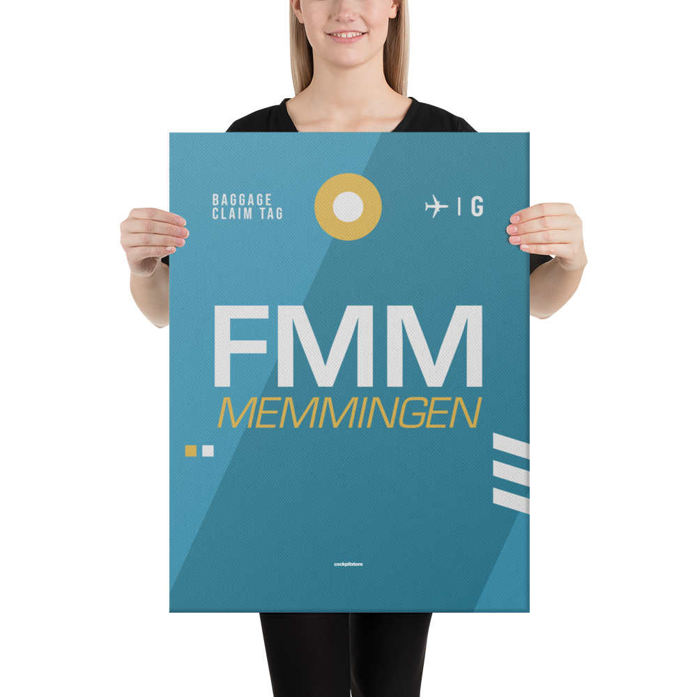 Leinwanddruck - FMM - Memmingen Flughafen Code