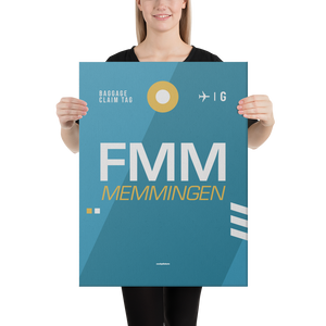 Leinwanddruck - FMM - Memmingen Flughafen Code