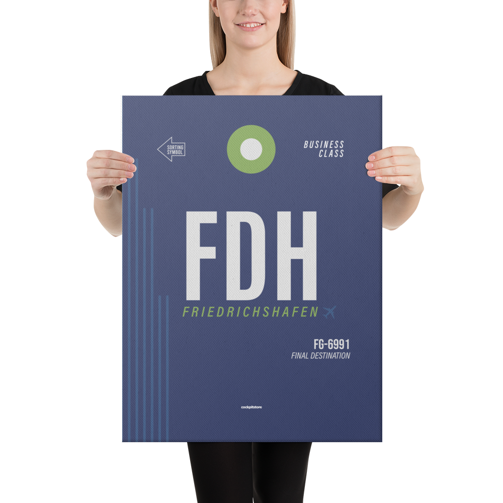 Leinwanddruck - FDH - Friedrichshafen Flughafen Code