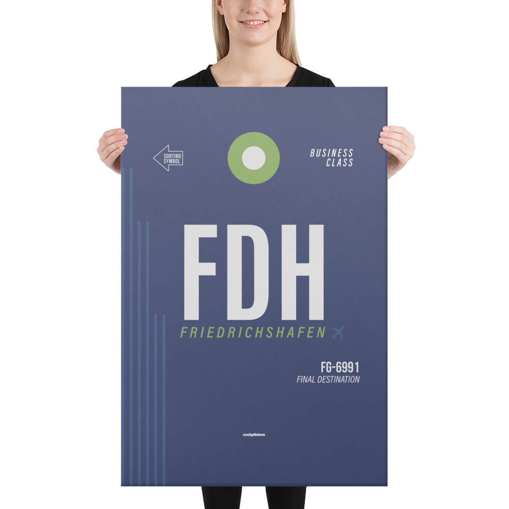 Leinwanddruck - FDH - Friedrichshafen Flughafen Code