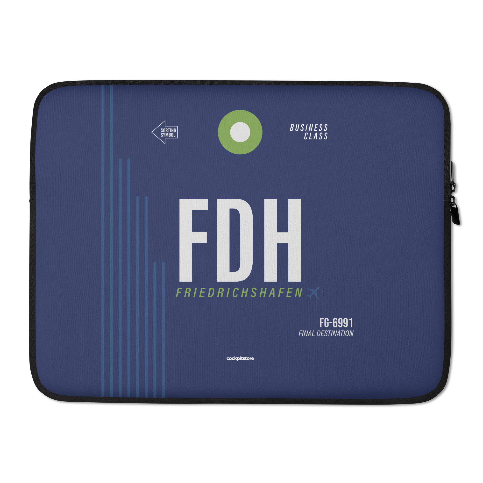 FDH - Friedrichshafen Laptop Sleeve Tasche 13in und 15in mit Flughafencode
