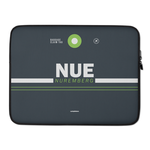 NUE - Nuremberg Laptop Sleeve Tasche 13in und 15in mit Flughafencode