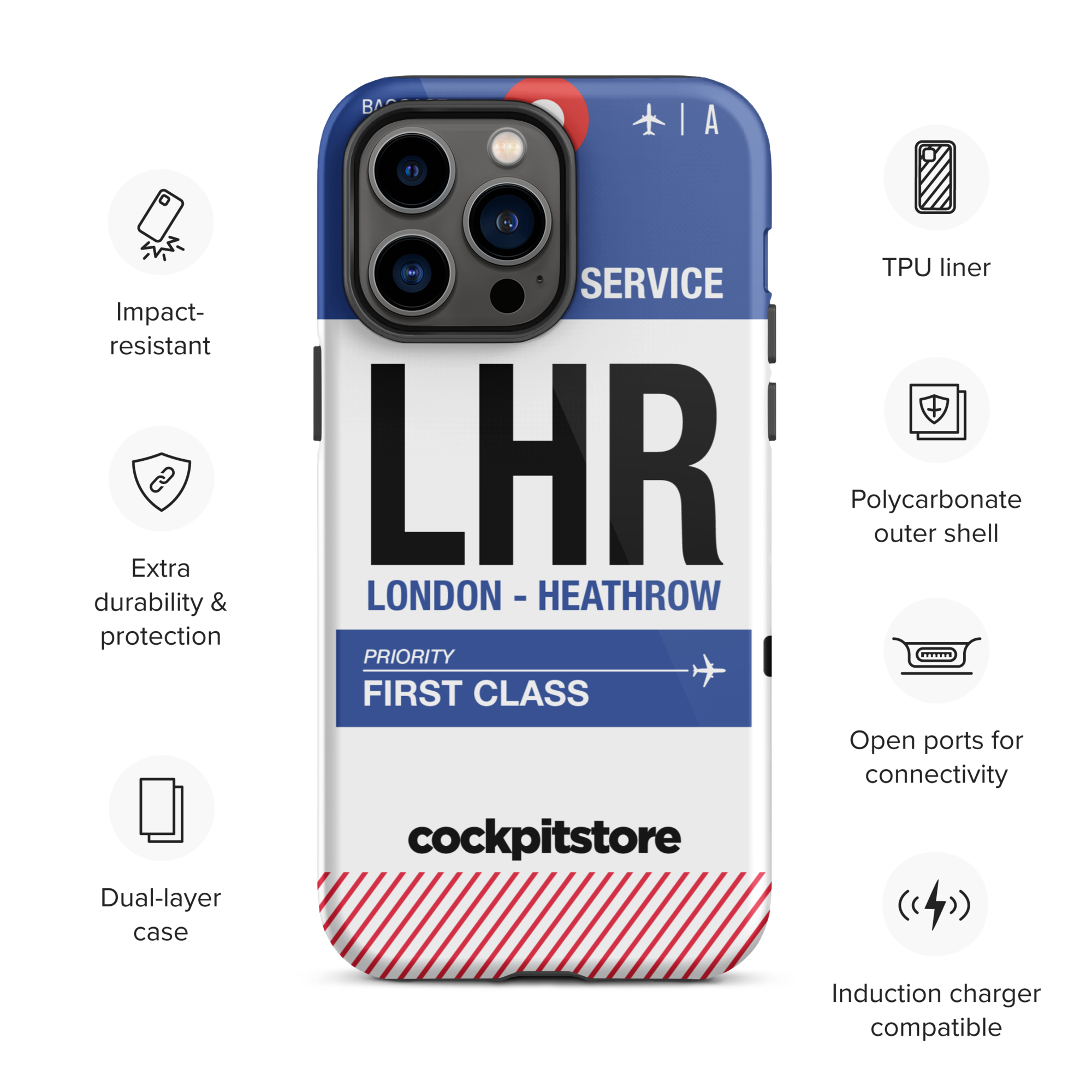 LHR - London - Heathrow iPhone Tough Case mit Flughafencode