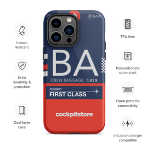 BA - Airline iPhone Tough Case mit Flughafencode