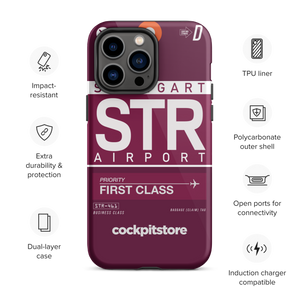 STR - Stuttgart iPhone Tough Case mit Flughafencode