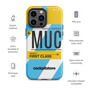 MUC - Munich iPhone Tough Case mit Flughafencode