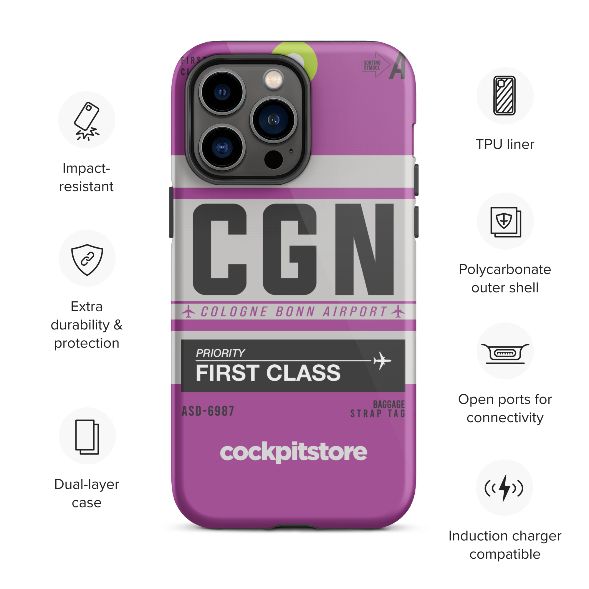 CGN - Cologne iPhone Tough Case mit Flughafencode