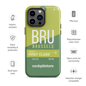 BRU - Brussels iPhone Tough Case mit Flughafencode