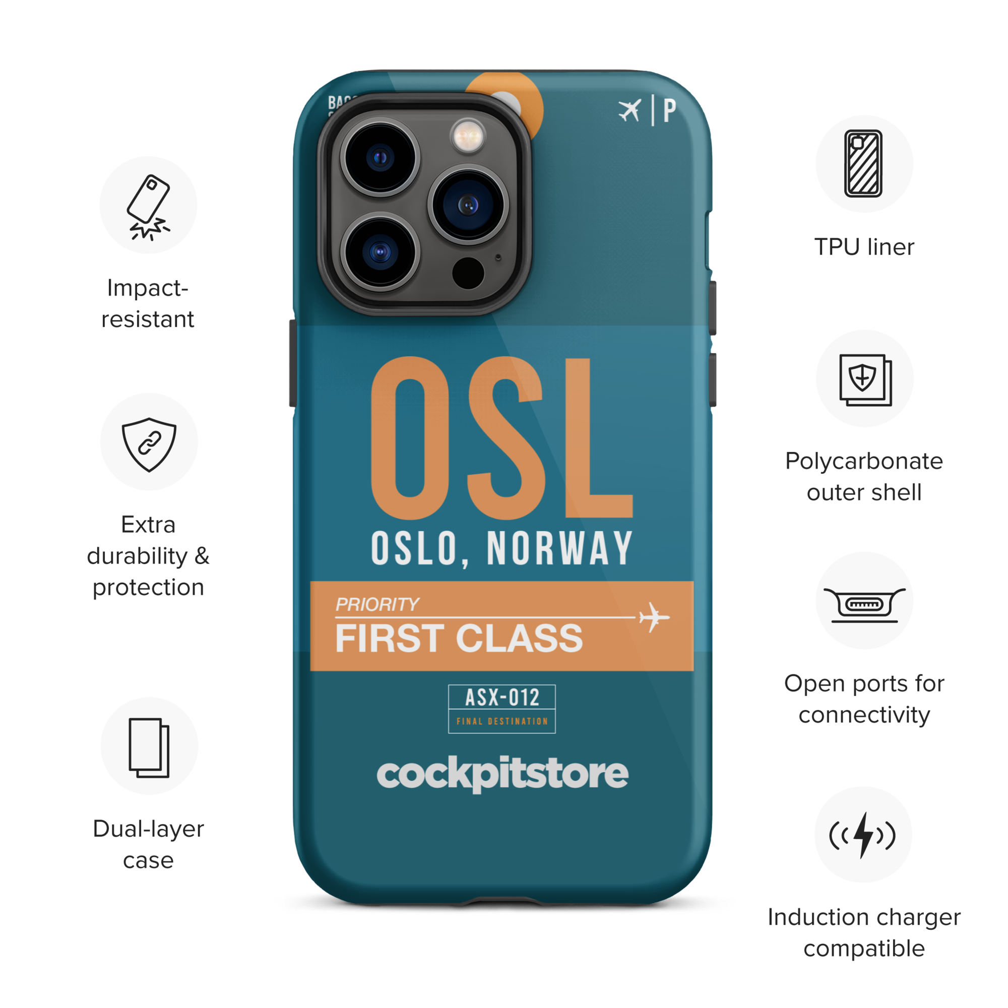 OSL - Oslo iPhone Tough Case mit Flughafencode