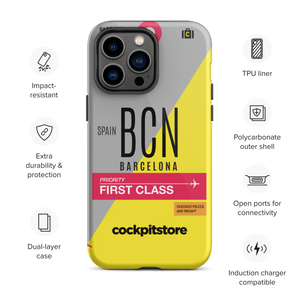 BCN - Barcelona iPhone Tough Case mit Flughafencode