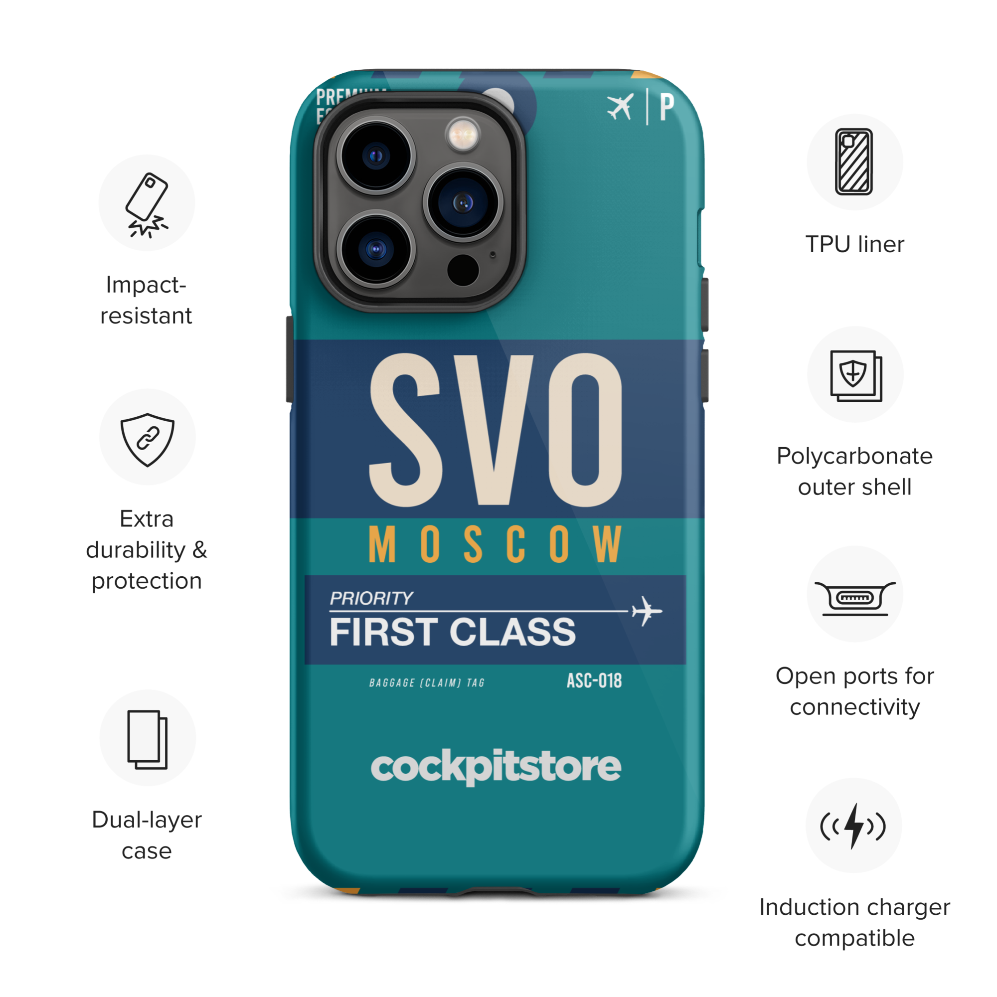 SVO - Moscow iPhone Tough Case mit Flughafencode