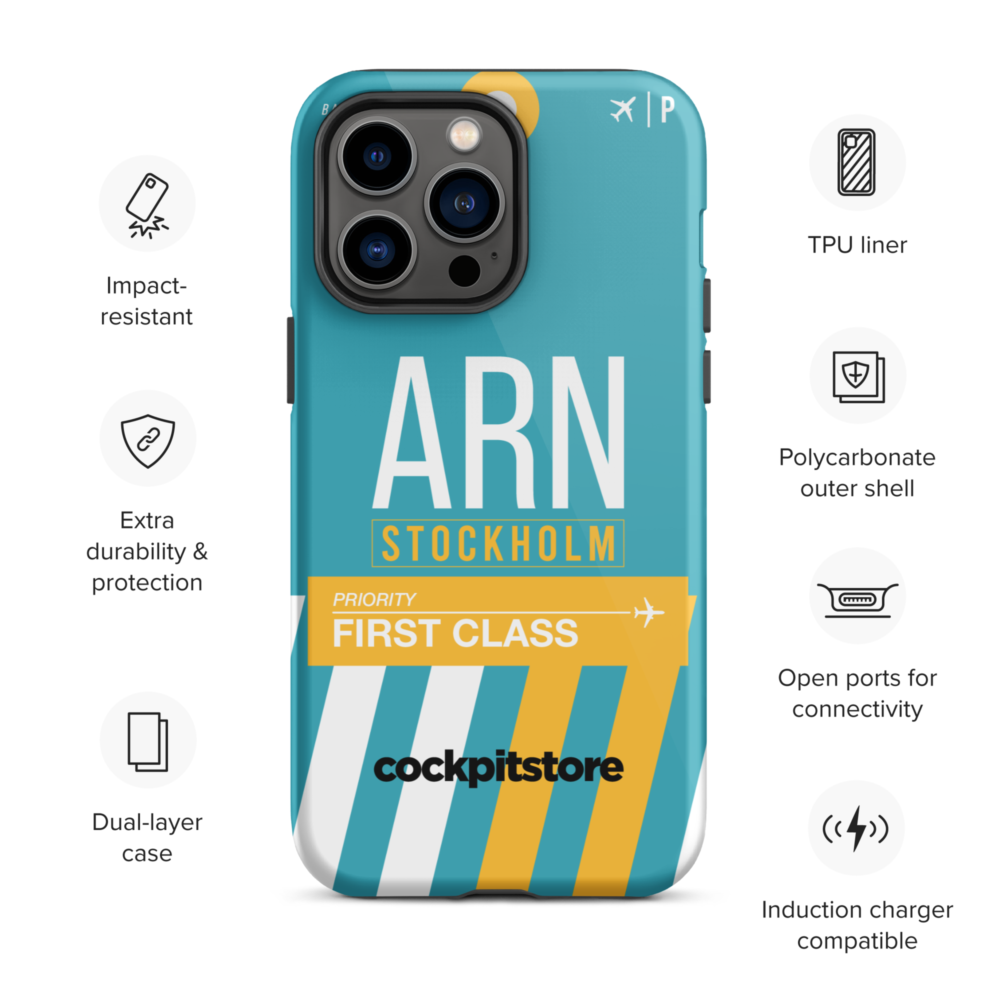 ARN - Stockholm iPhone Tough Case mit Flughafencode