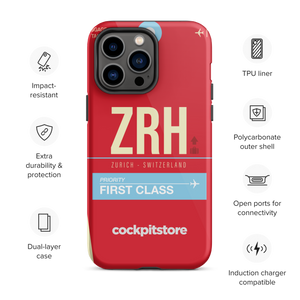 ZRH - Zurich iPhone Tough Case mit Flughafencode