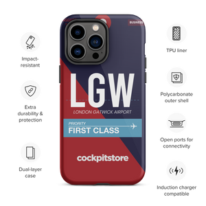 LGW - London - Gatwick iPhone Tough Case mit Flughafencode