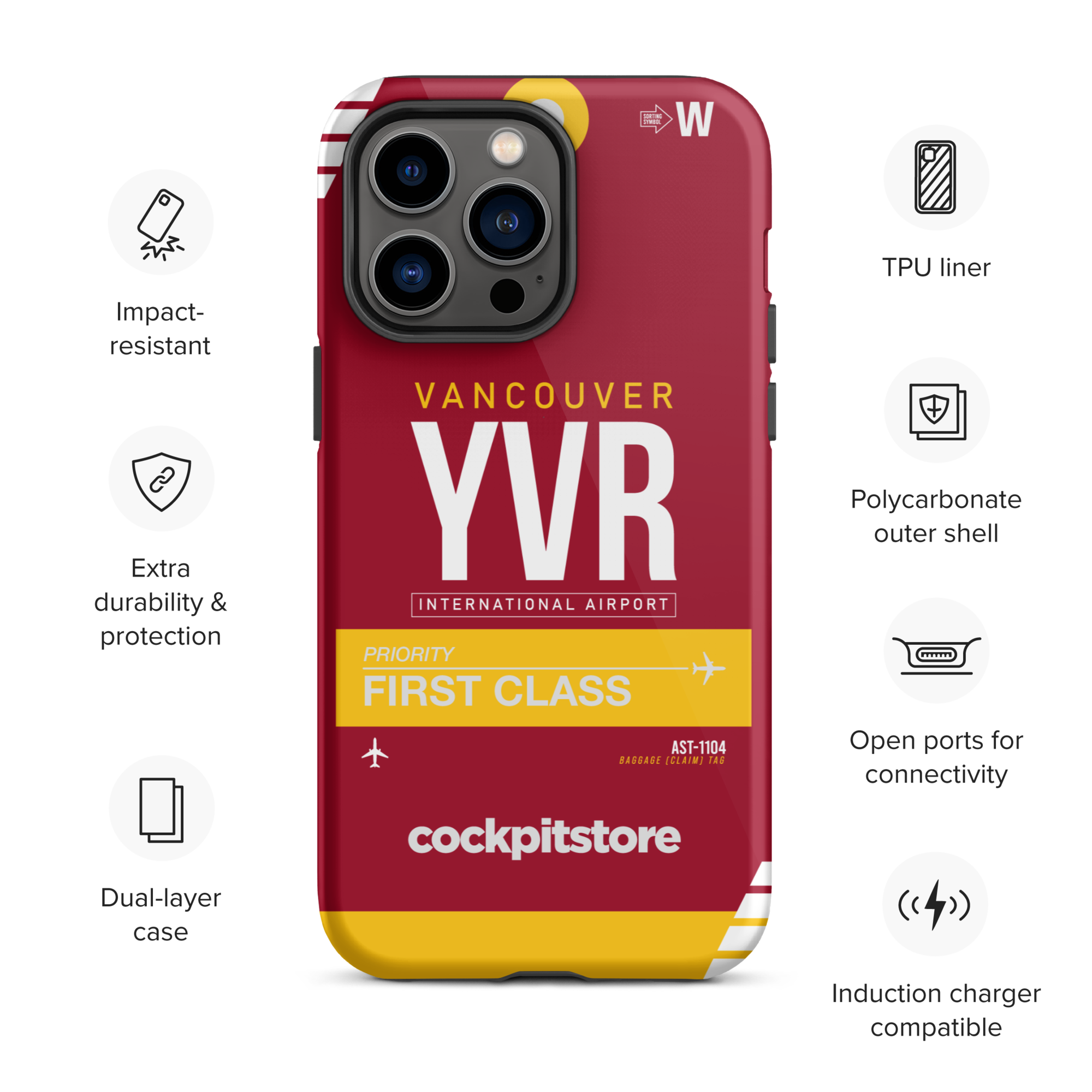YVR - Vancouver iPhone Tough Case mit Flughafencode