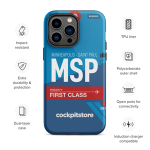 MSP - Minneapolis iPhone Tough Case mit Flughafencode