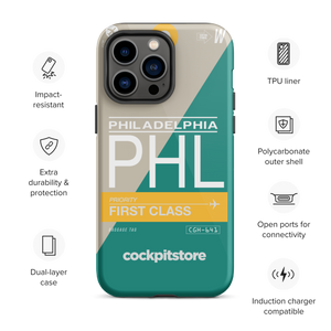 PHL - Philadelphia iPhone Tough Case mit Flughafencode