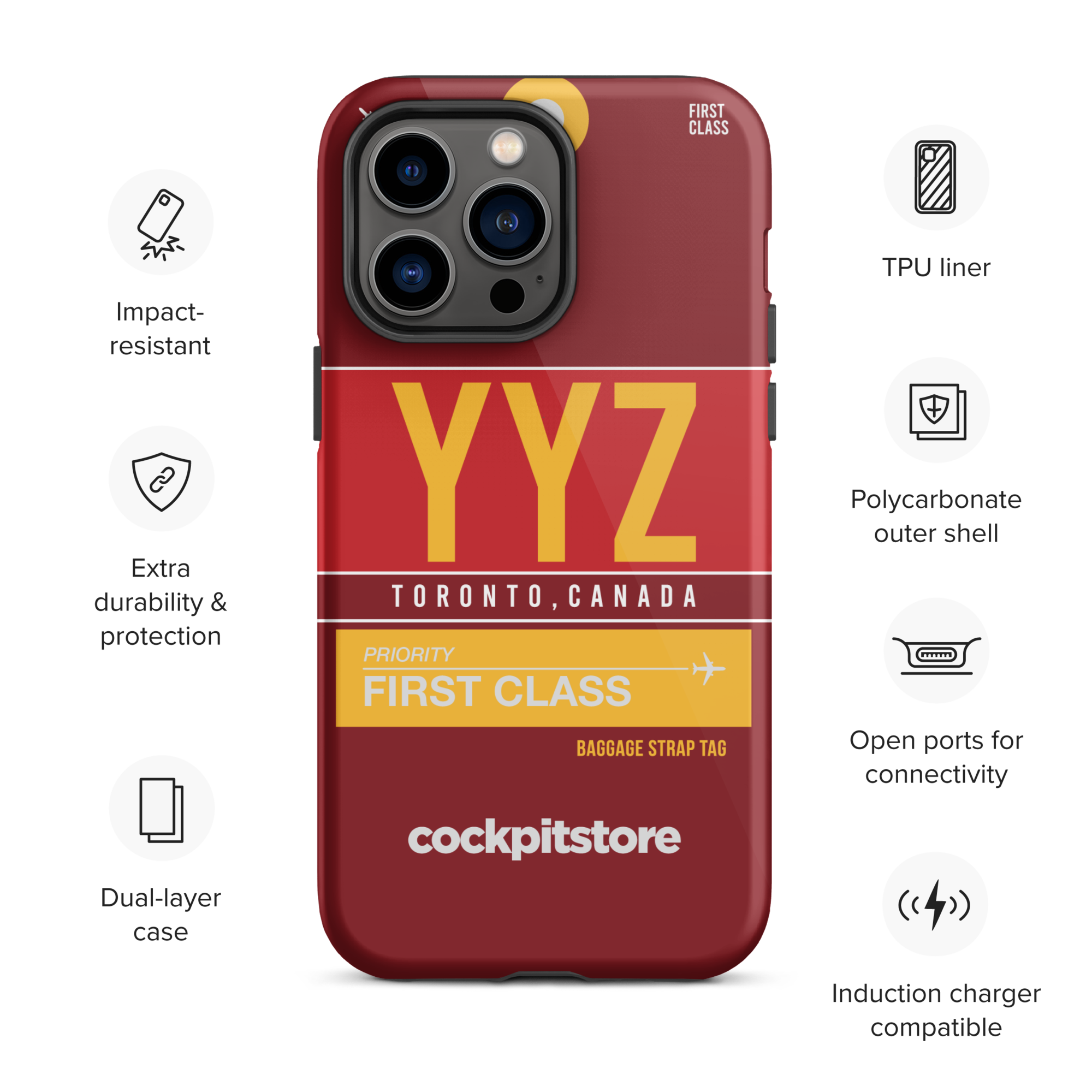 YYZ - Toronto iPhone Tough Case mit Flughafencode