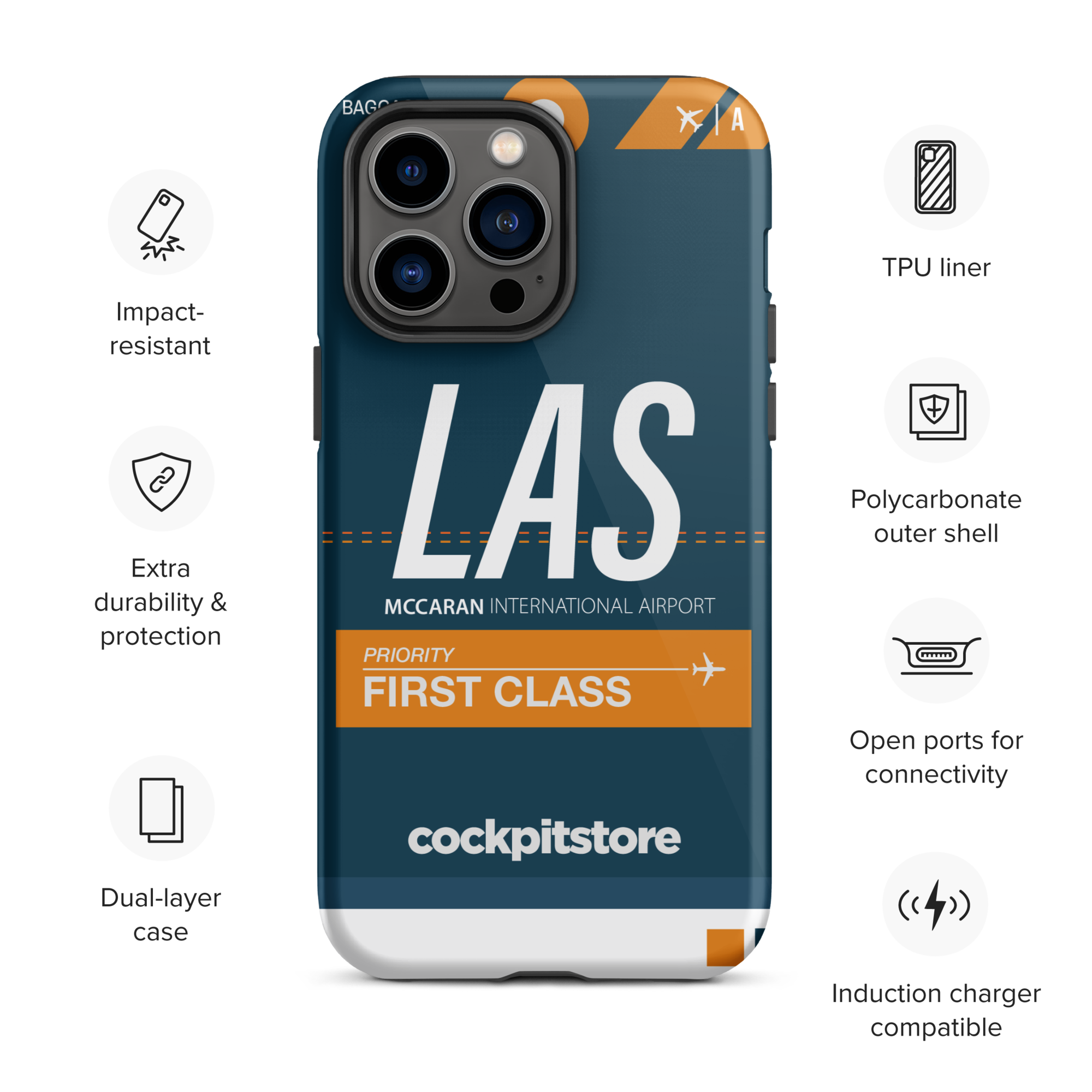LAS - Las Vegas iPhone Tough Case mit Flughafencode