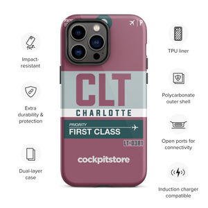 CLT - Charlotte iPhone Tough Case mit Flughafencode