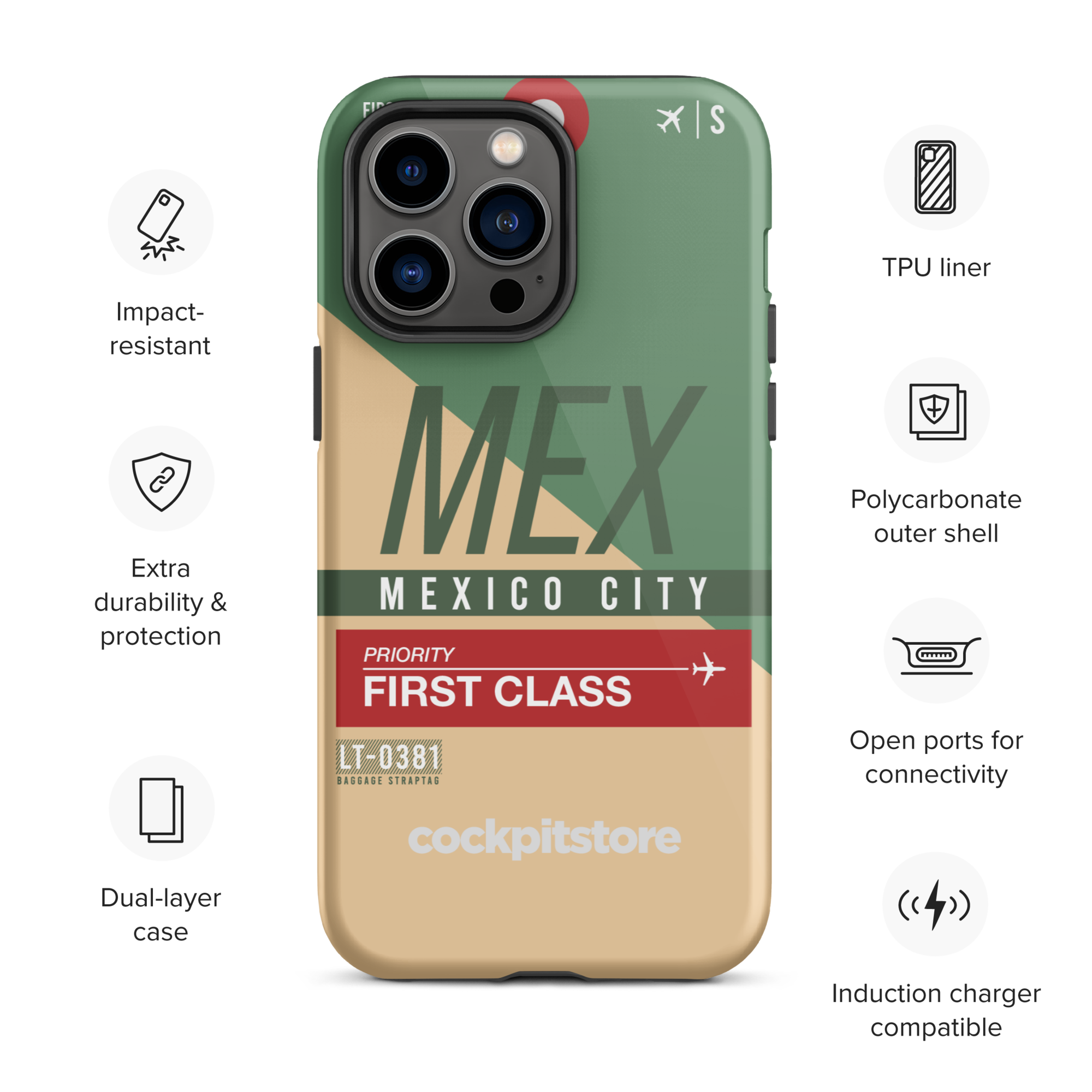 MEX - Mexico iPhone Tough Case mit Flughafencode