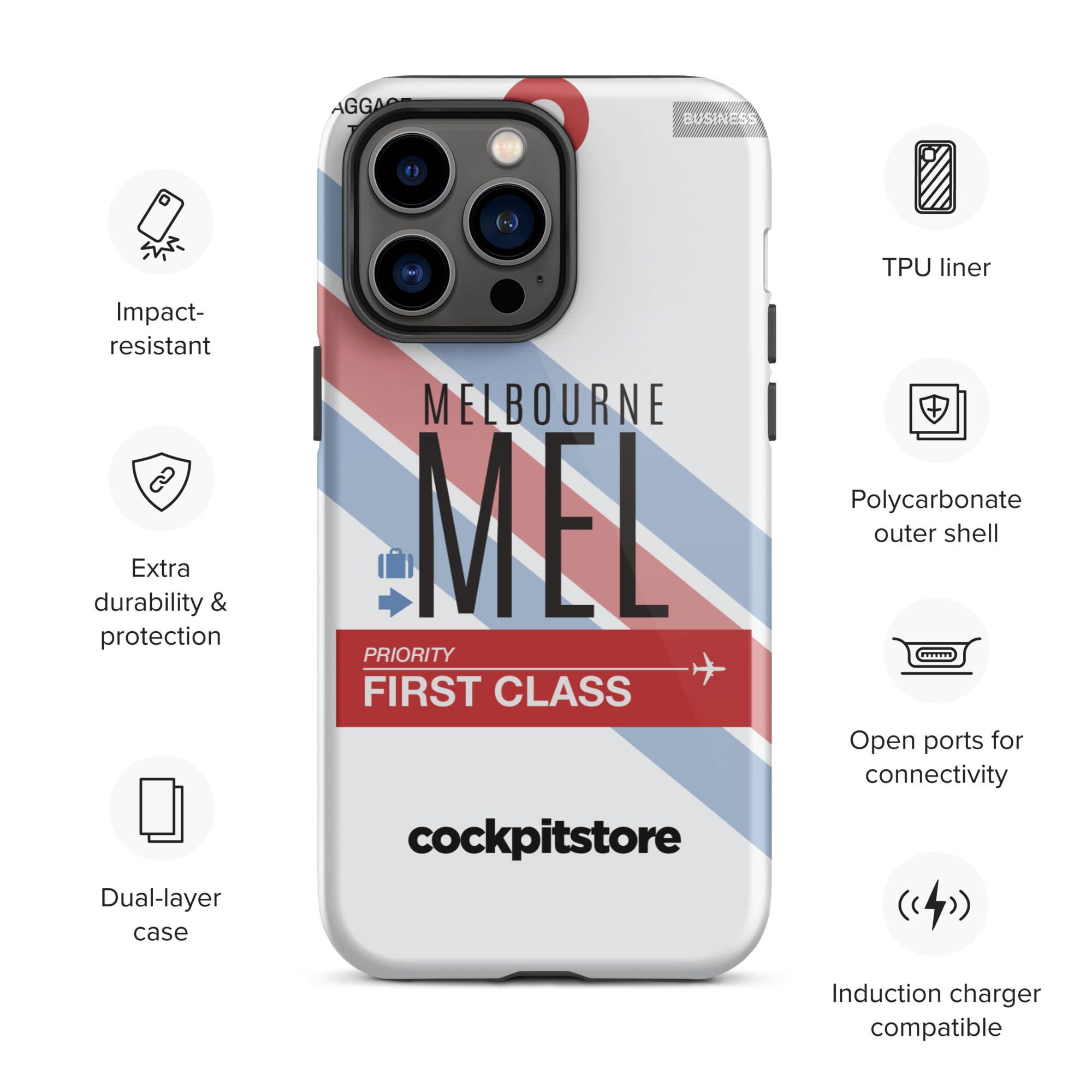 MEL - Melbourne iPhone Tough Case mit Flughafencode