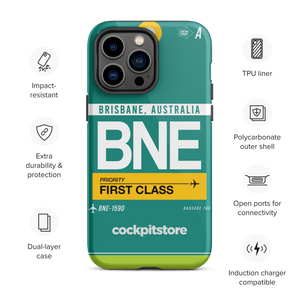 BNE - Brisbane iPhone Tough Case mit Flughafencode