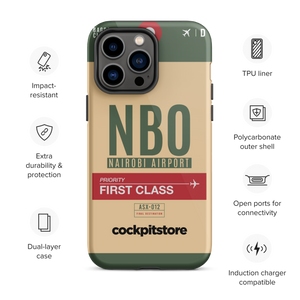 NBO - Nairobi iPhone Tough Case mit Flughafencode