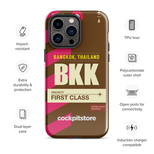 BKK - Bangkok iPhone Tough Case mit Flughafencode