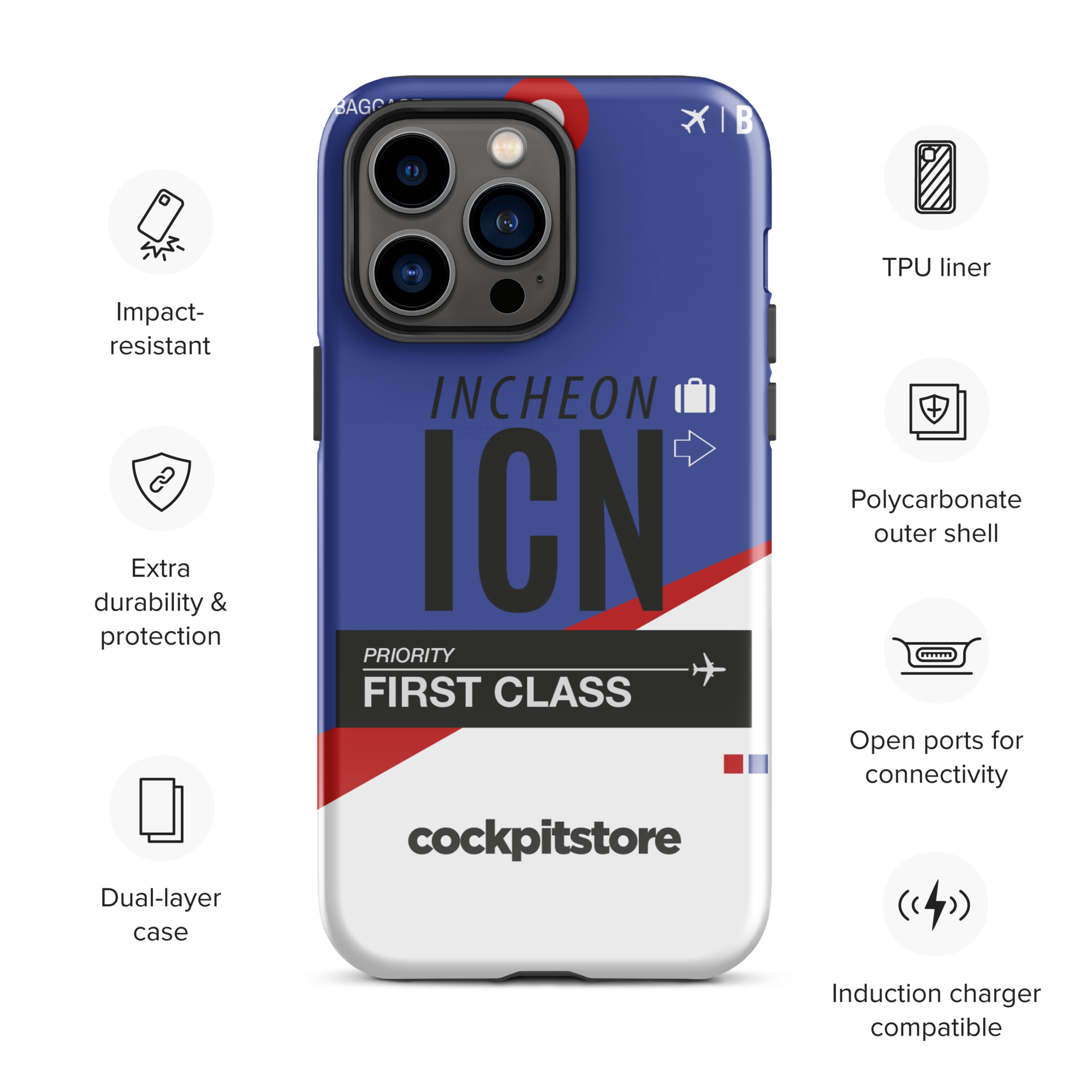 ICN - Incheon iPhone Tough Case mit Flughafencode