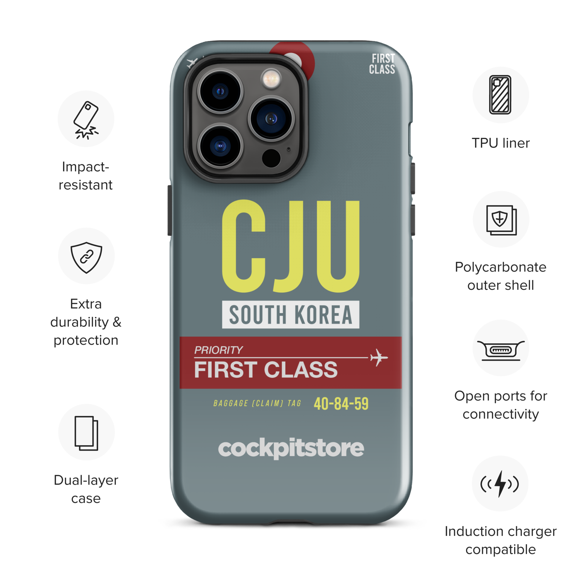 CJU - Jeju iPhone Tough Case mit Flughafencode