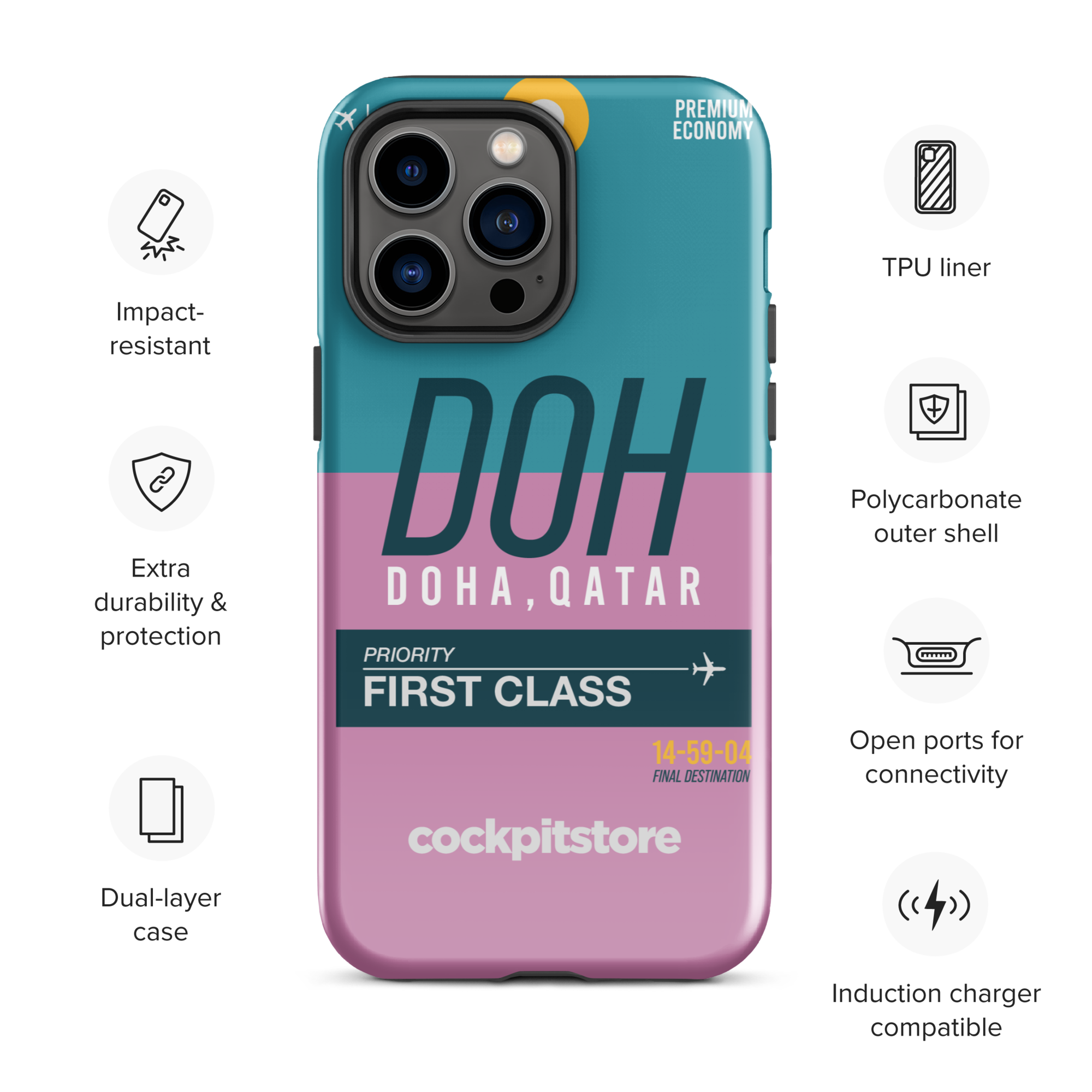 DOH - Doha iPhone Tough Case mit Flughafencode