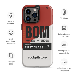 BOM - Mumbai iPhone Tough Case mit Flughafencode