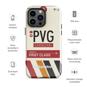 PVG - Shanghai - Pudong iPhone Tough Case mit Flughafencode