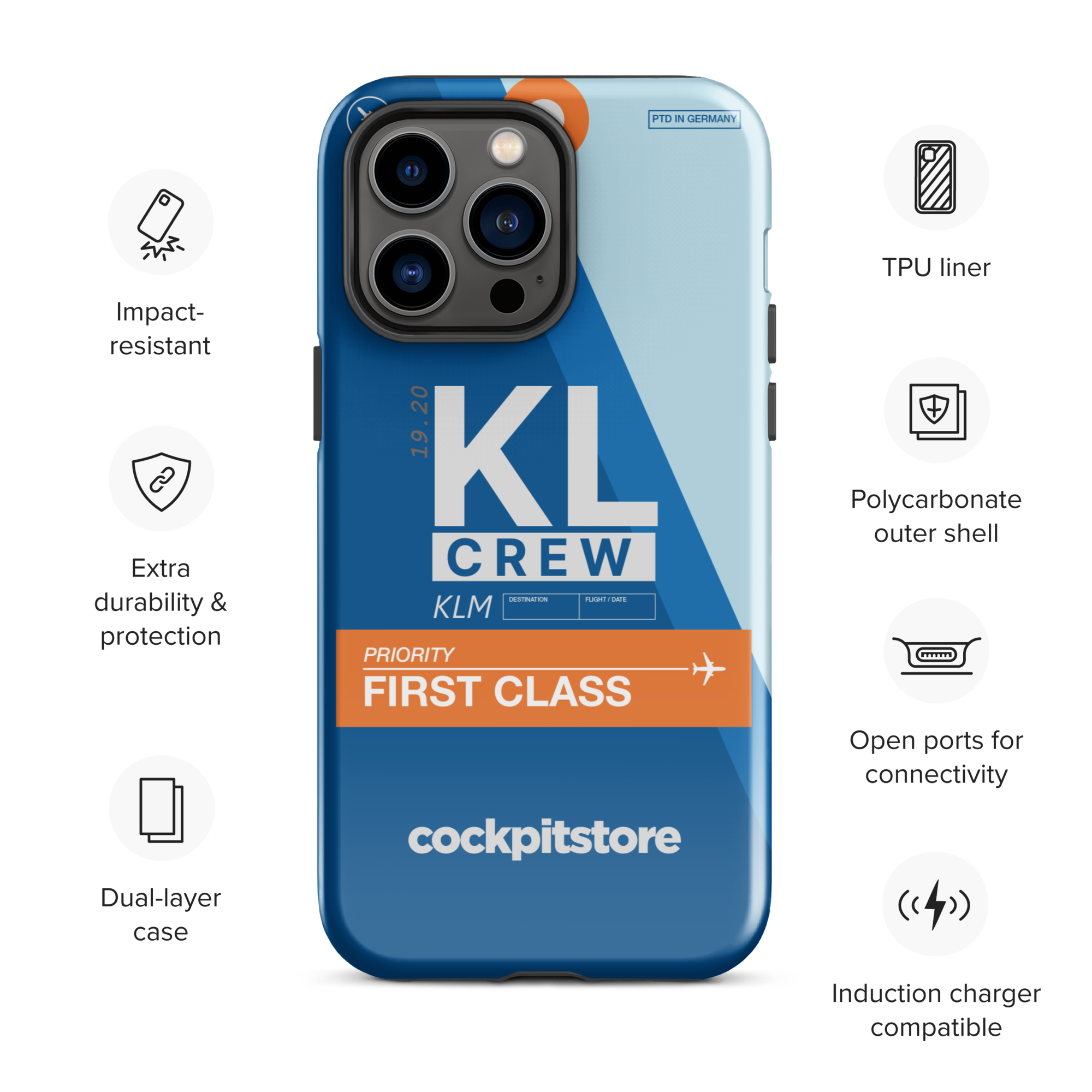 KL iPhone Tough Case mit Flughafencode