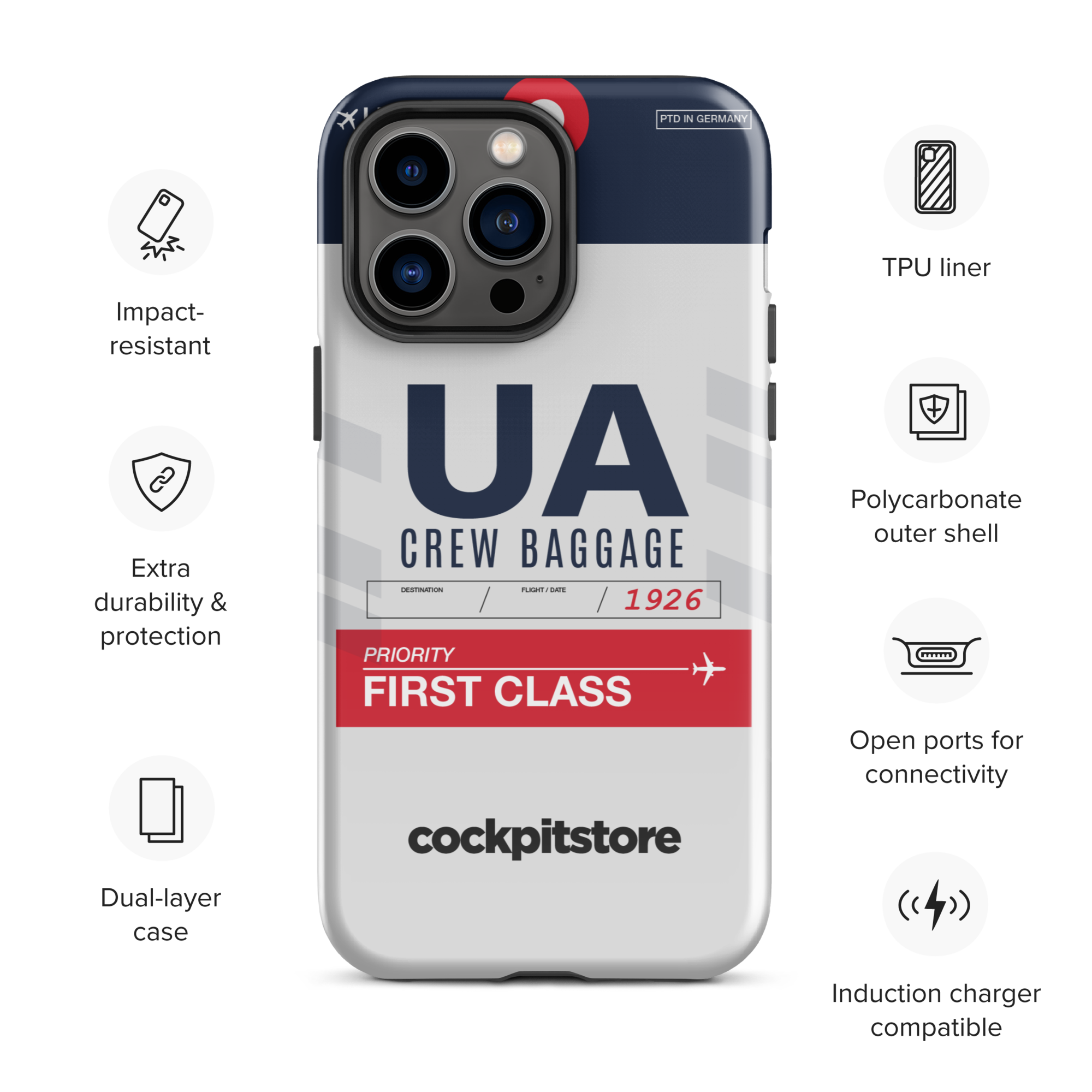 UA iPhone Tough Case mit Flughafencode
