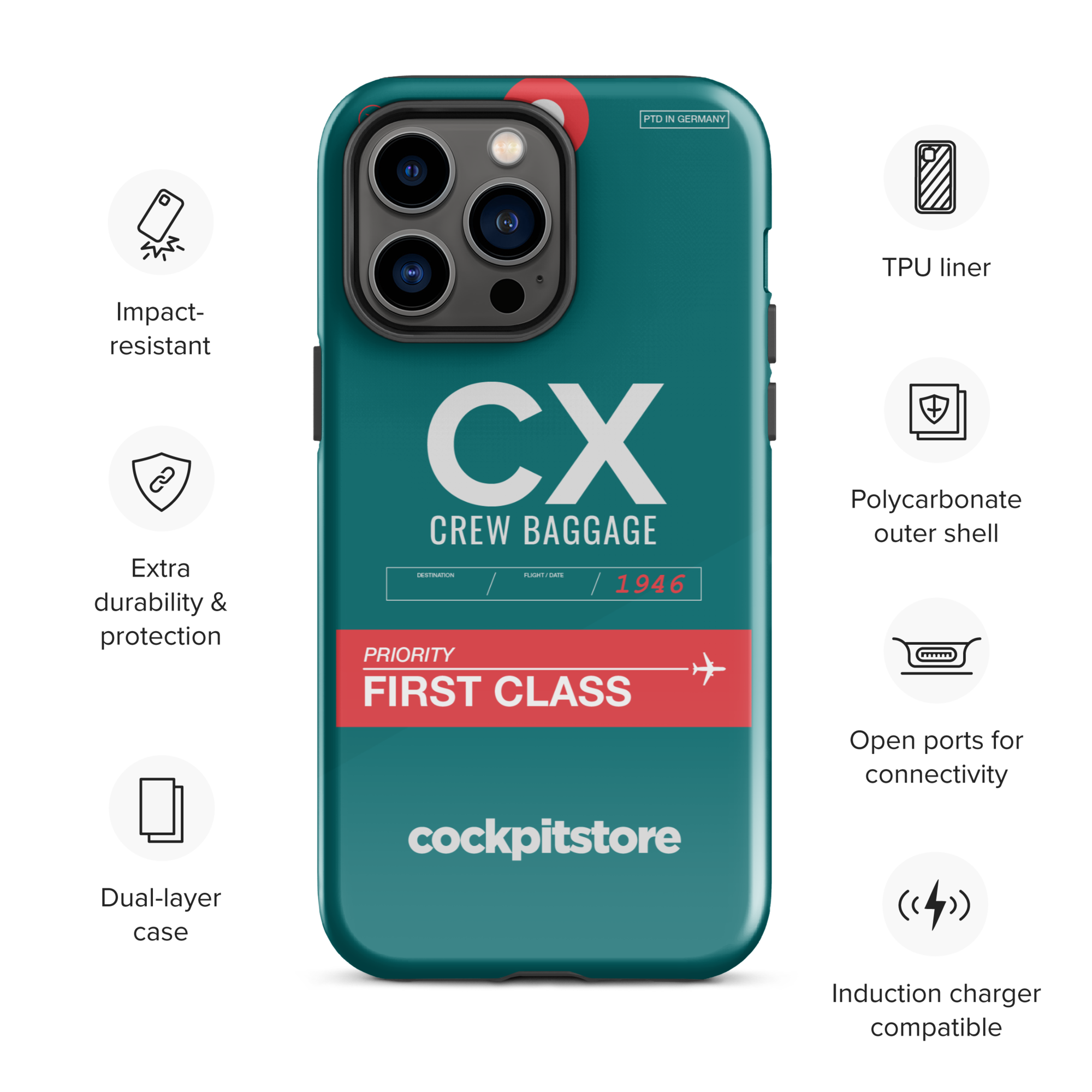 CX iPhone Tough Case mit Flughafencode