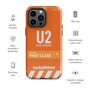 U2 iPhone Tough Case mit Flughafencode
