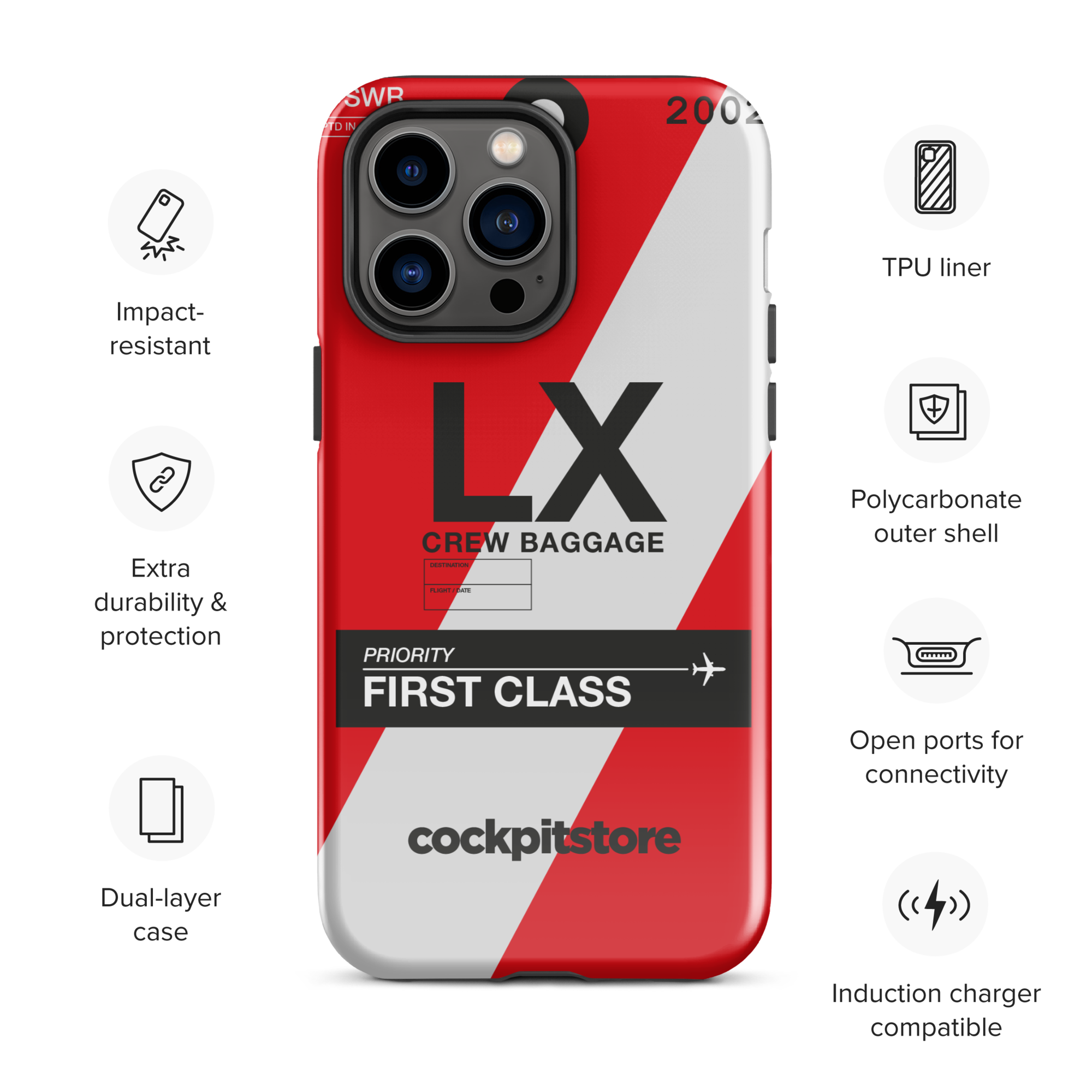 LX iPhone Tough Case mit Flughafencode