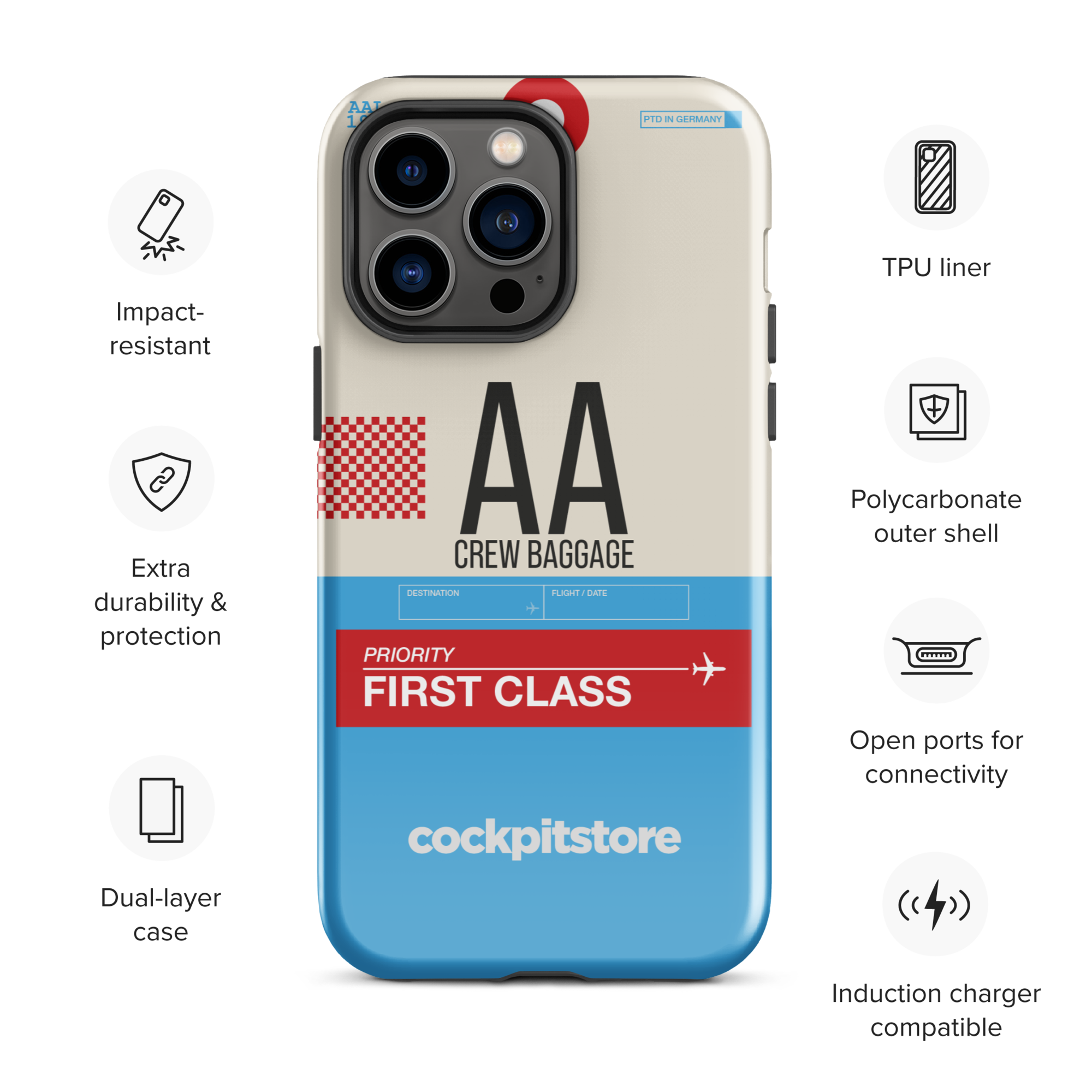 AA iPhone Tough Case mit Flughafencode