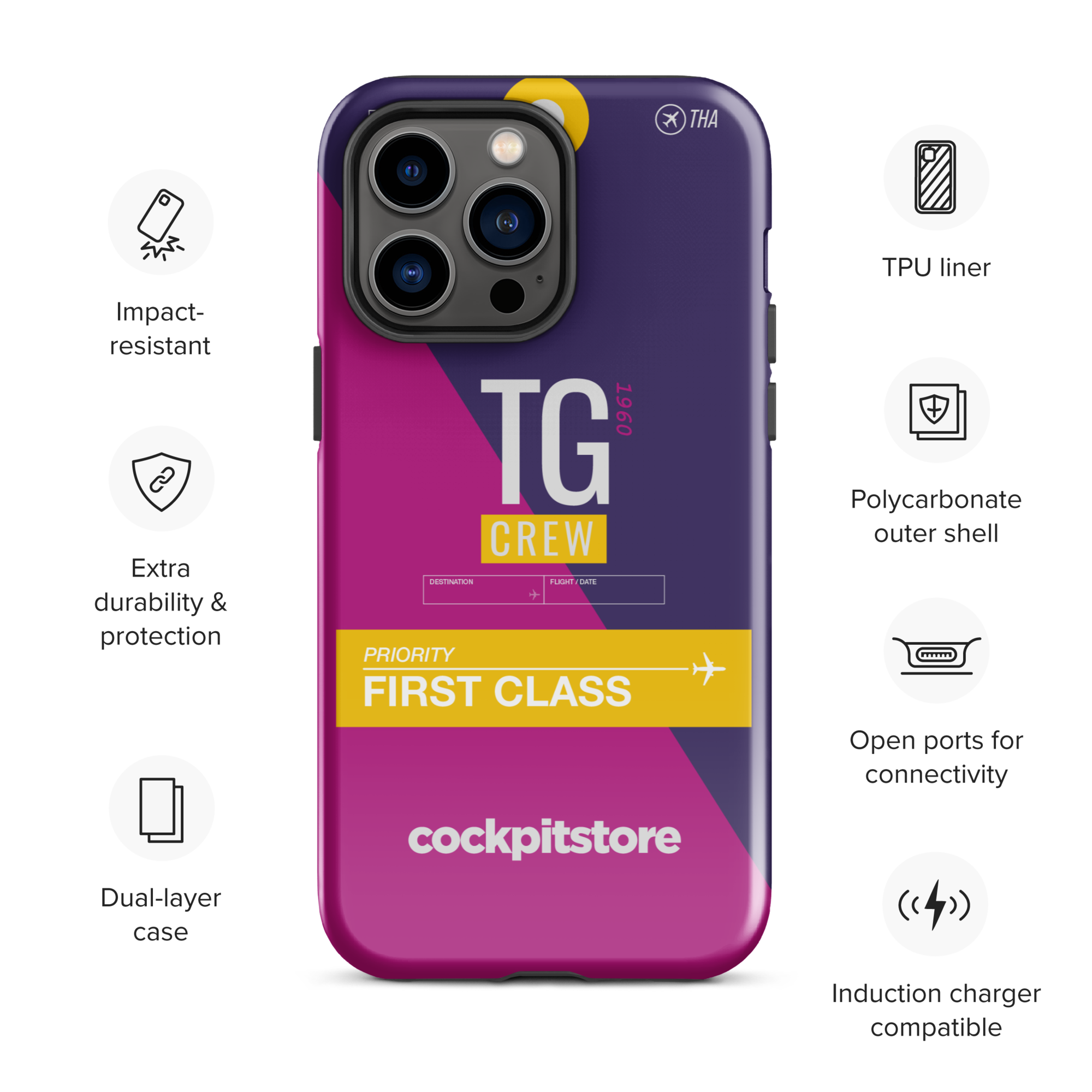 TG iPhone Tough Case mit Flughafencode