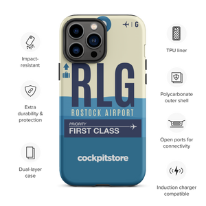 RLG - Rostock - Laage iPhone Tough Case mit Flughafencode