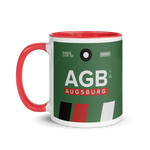 Lade das Bild in den Galerie-Viewer, AGB - Augsburg Flughafencode Tasse mit farbiger Innenseite
